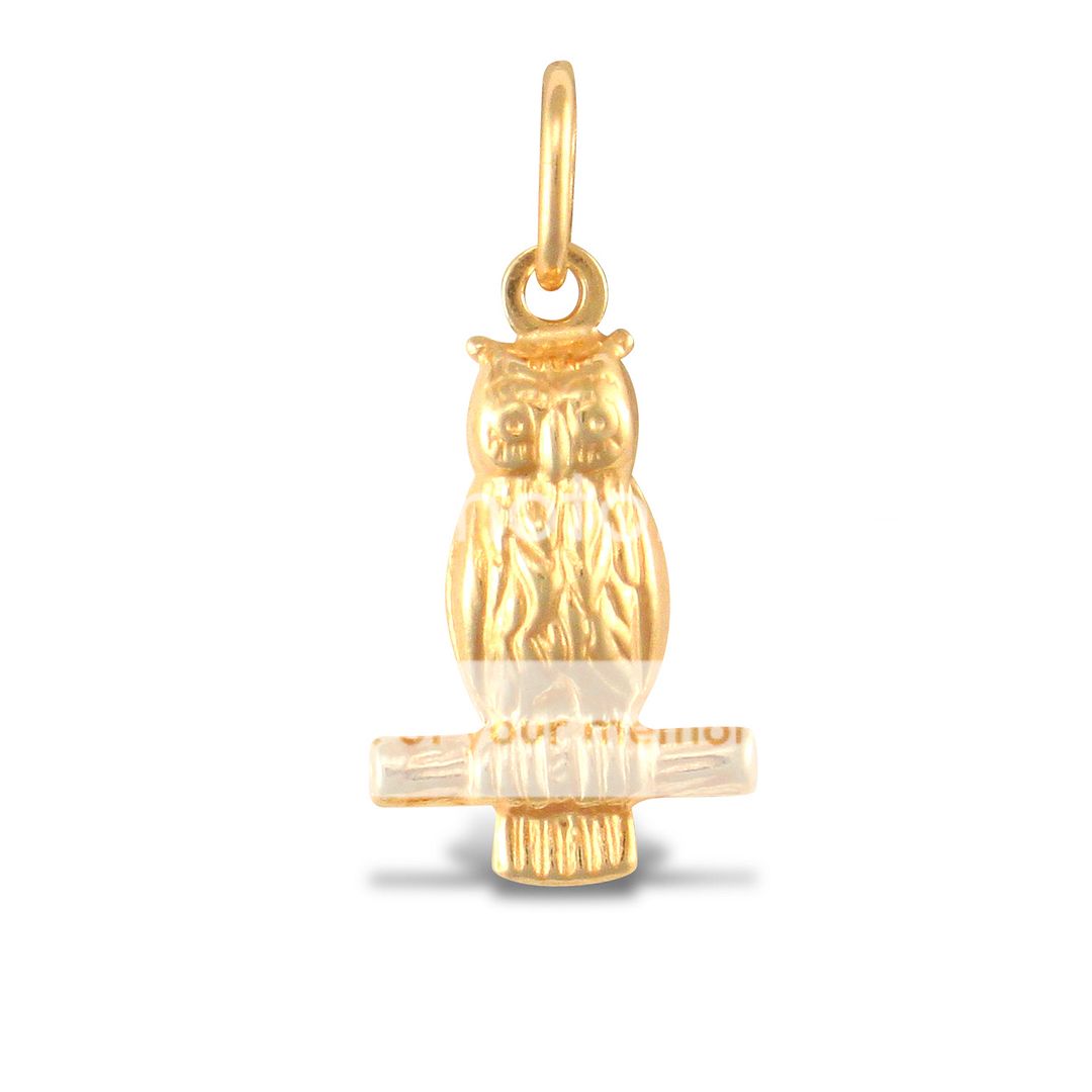 9ct Gold Owl Charm Pendant eBay